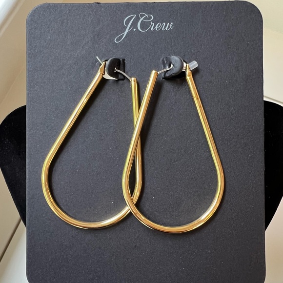 J. Crew Jewelry - J. Crew Gold Oblong Hoops
